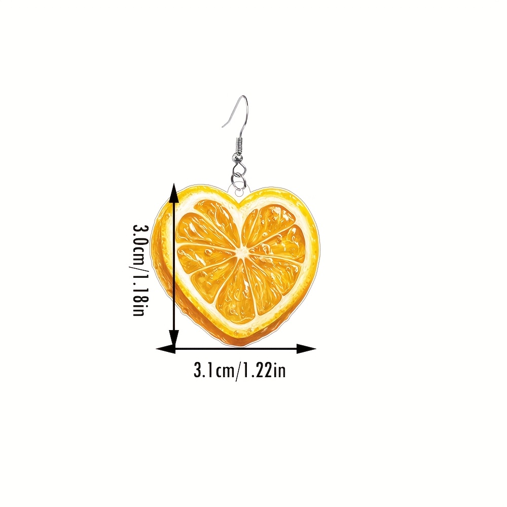 Orange Slice Earrings Lightweight Acrylic Beach Party Jewelry