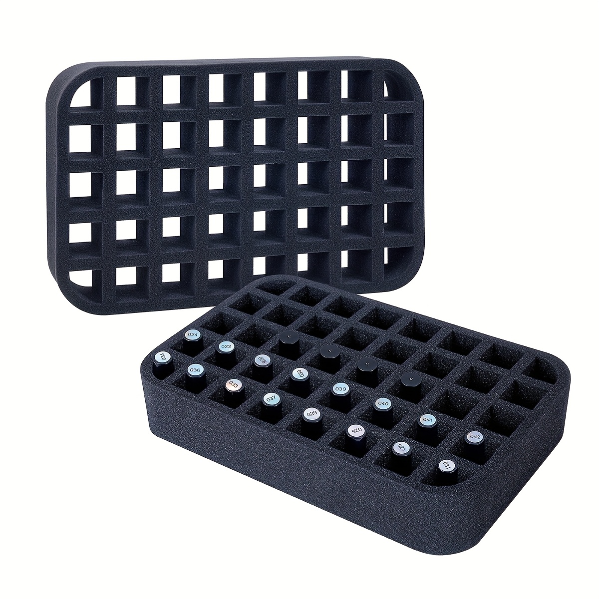 

1pc Black Foam Pad Organizer With Removable Divider, Lightweight, Holds 30/40/60 15ml Bottles, Ideal For Nail Polish, Essential Oils, Rhinestone Storage - , No Wash Needed