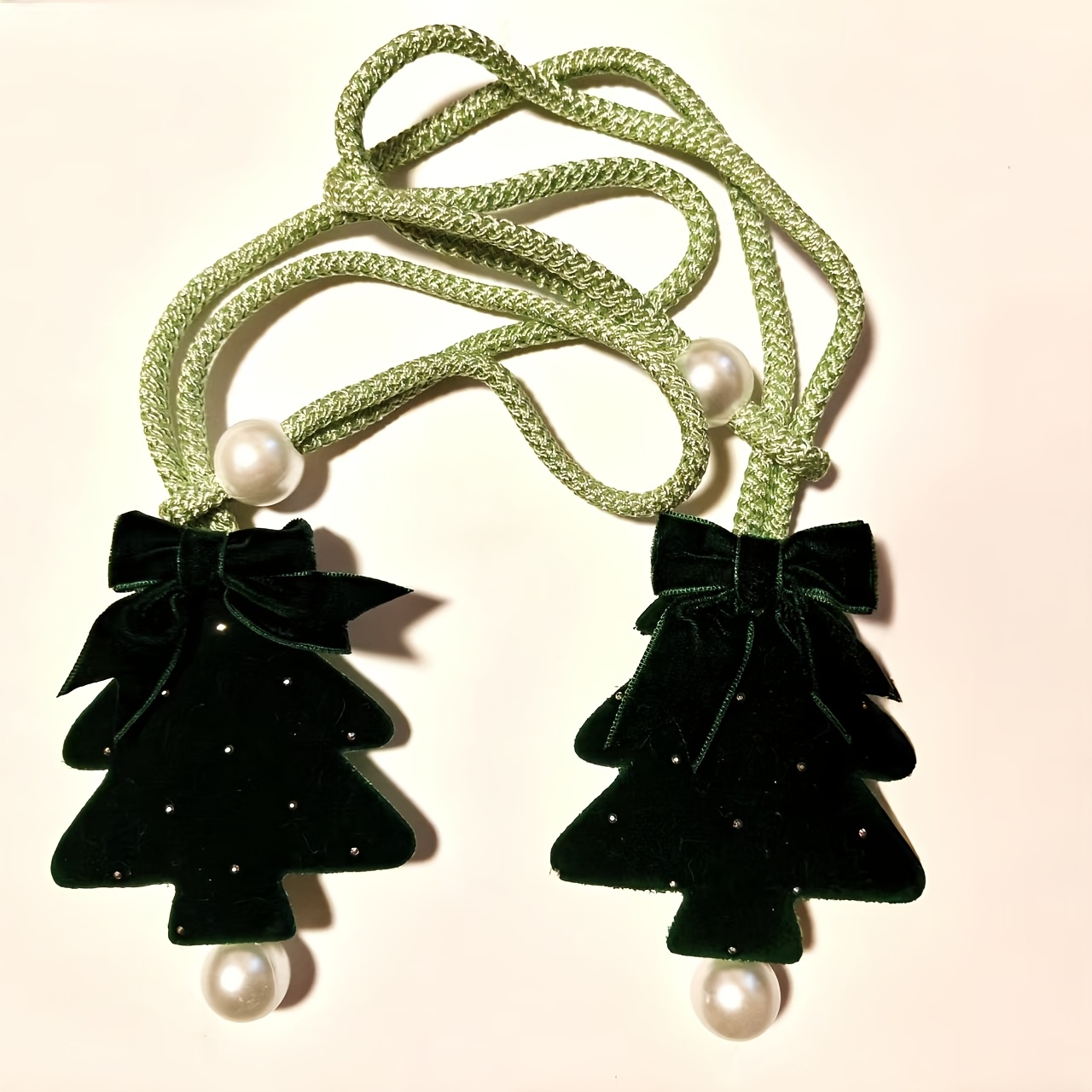TEMU 2pcs Christmas Tree Decor Curtain Tie-backs, Easy And Convenient Storage For Curtains, Suitable For Sheer Drapes And Festive Atmosphere
