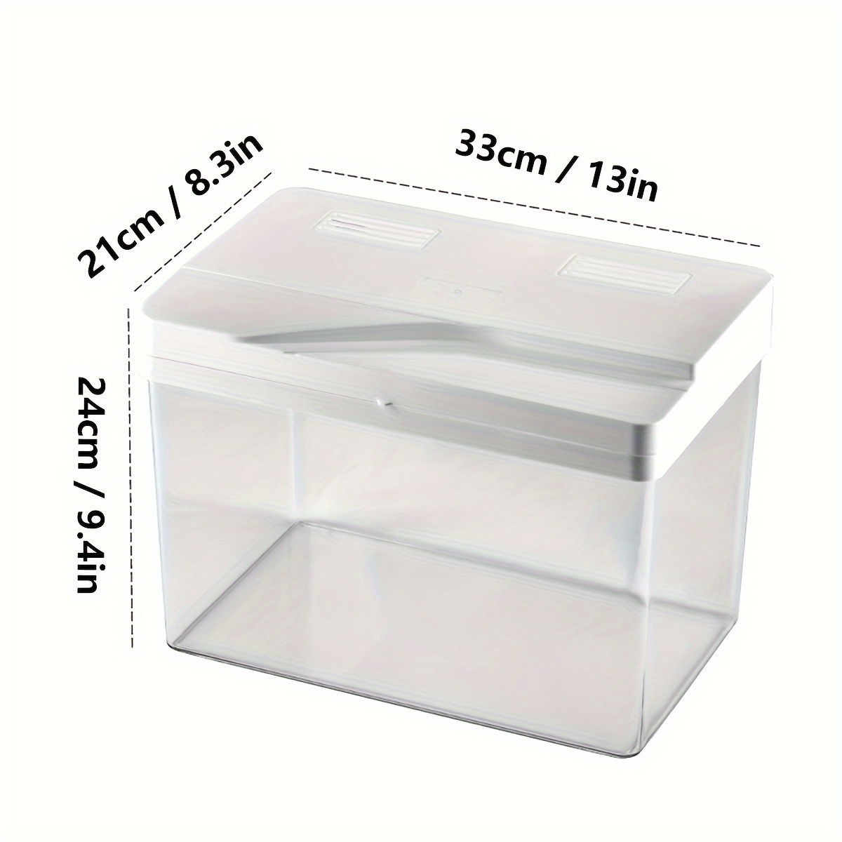 TEMU Clear Plastic Aquarium Kit: Rectangular, Pe Material, No Electricity, Suitable For Small Fish And Decorations