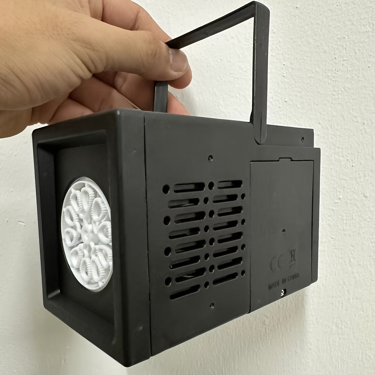 Portable Bubble Maker Machine - Dual-Color White/Black, Ideal for Weddings, Birthdays, Parties - Blows Colorful Bubbles, Outdoor Fun Plastic Toy (Bubble Solution Not Included), Bubble Wand