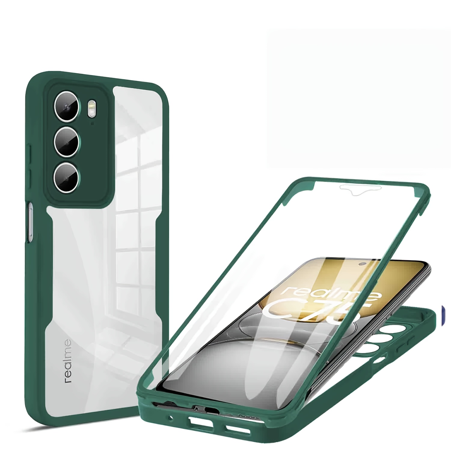 TEMU para teléfono: Compatible con OPPO Realme C75/ compatible con REALME C75X/ compatible con Realme 14X 5G, protector de pantalla, protección 360°