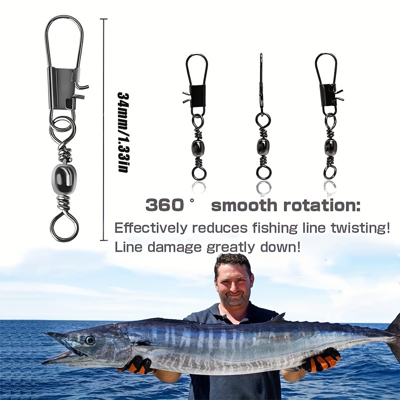 100pcs fishing snap swivels leader lure connector Temu Canada - Main Image