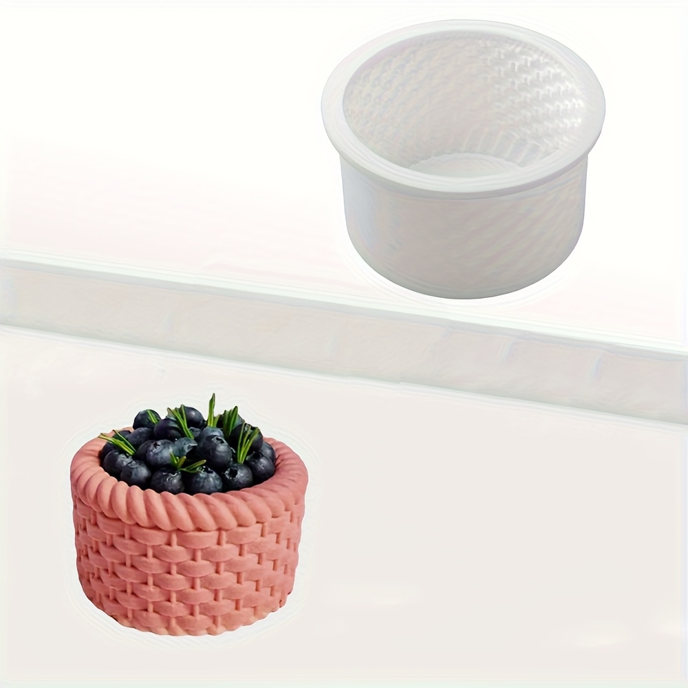 4-inch Or Bamboo Woven Basket Or Knitted Ball Design Mousse Cake Mold, Silicone Cake Mold, Chocolate Mold, Baking Supplies, Kitchen Tools