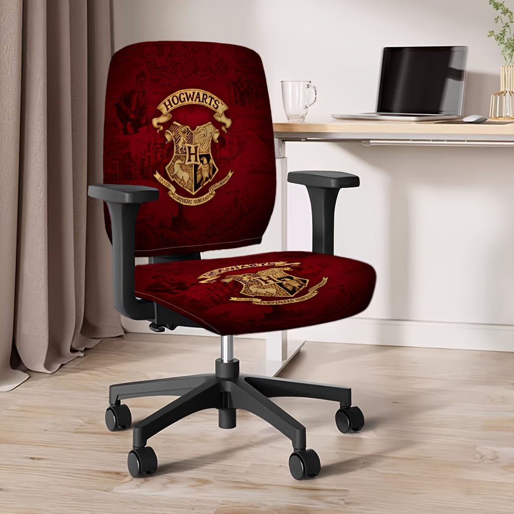 TEMU Warner 2pcs Harry Potter Printed Office Chair Cover Set,gaming Chair Protector,detachable Swivel Seat Covers,high Elasticity Office Chair