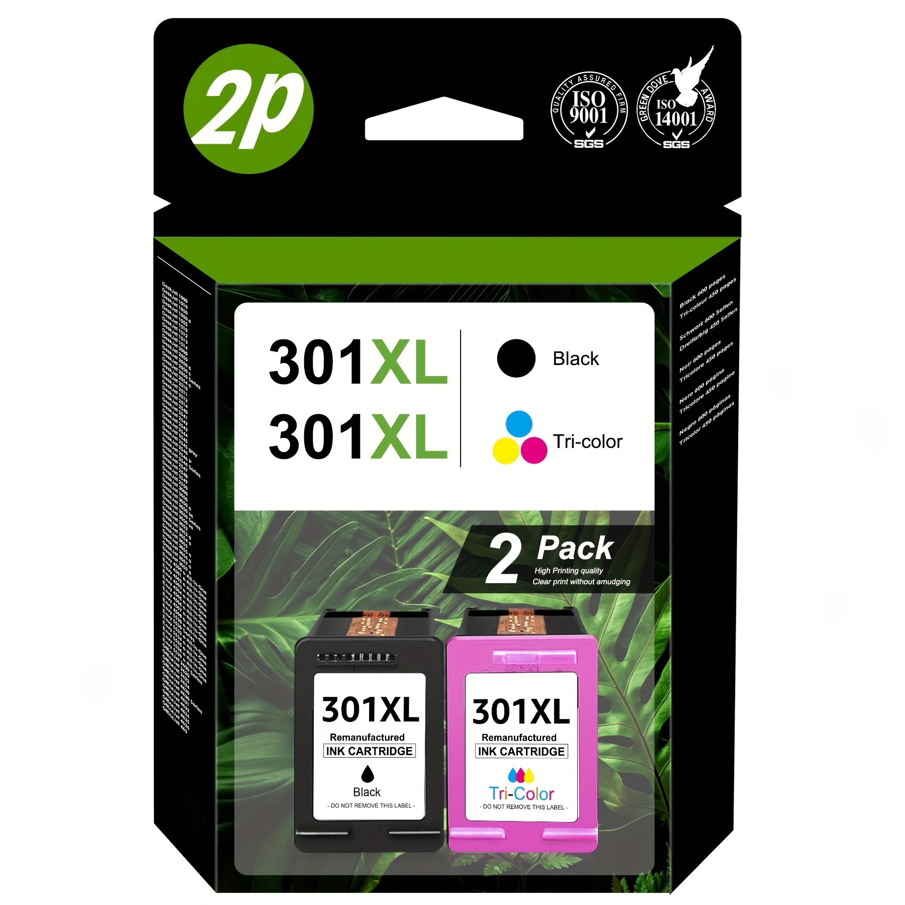 E-shop 301XL Schwarze & Farbige Tintenpatrone Ersatz für HP 301XL Kompatibel mit HP 1000 1050 1055 1056 1510 1513 1517 2000 2050 2510 2540 2620 2622
