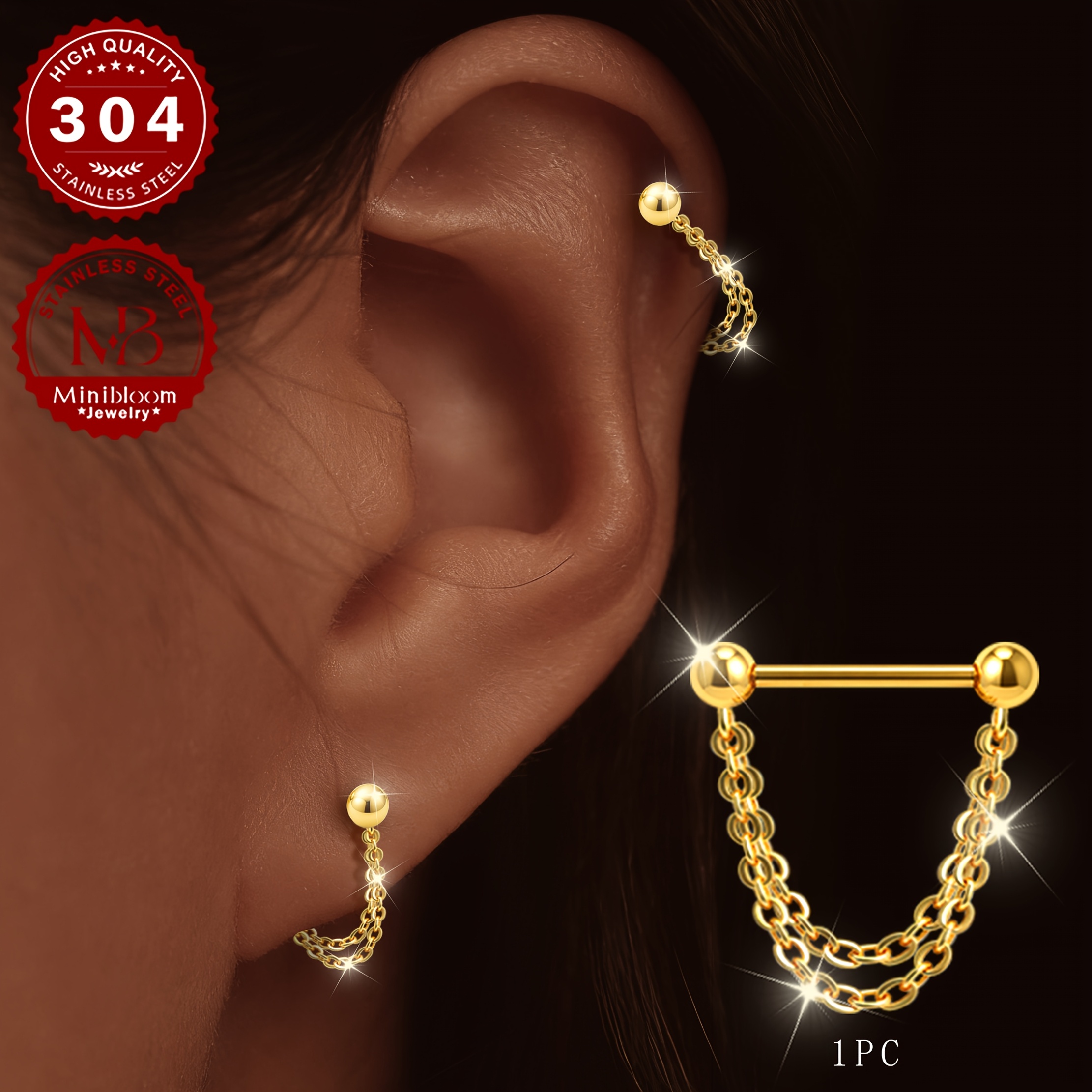 Women's Fashion Stud Earrings, Light Luxury Design