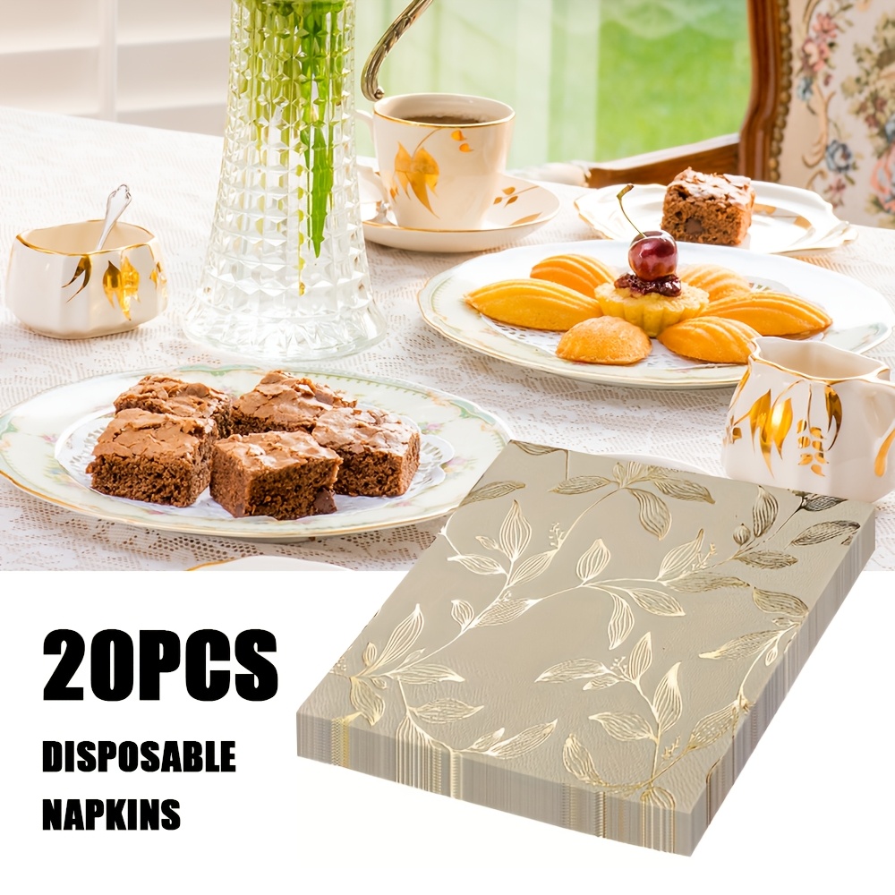 

20pcs Pattern Square Paper Napkins, Machine Made Disposable Tableware For Easter, Hanukkah, Thanksgiving, Father's & Day - 13x13 Inch