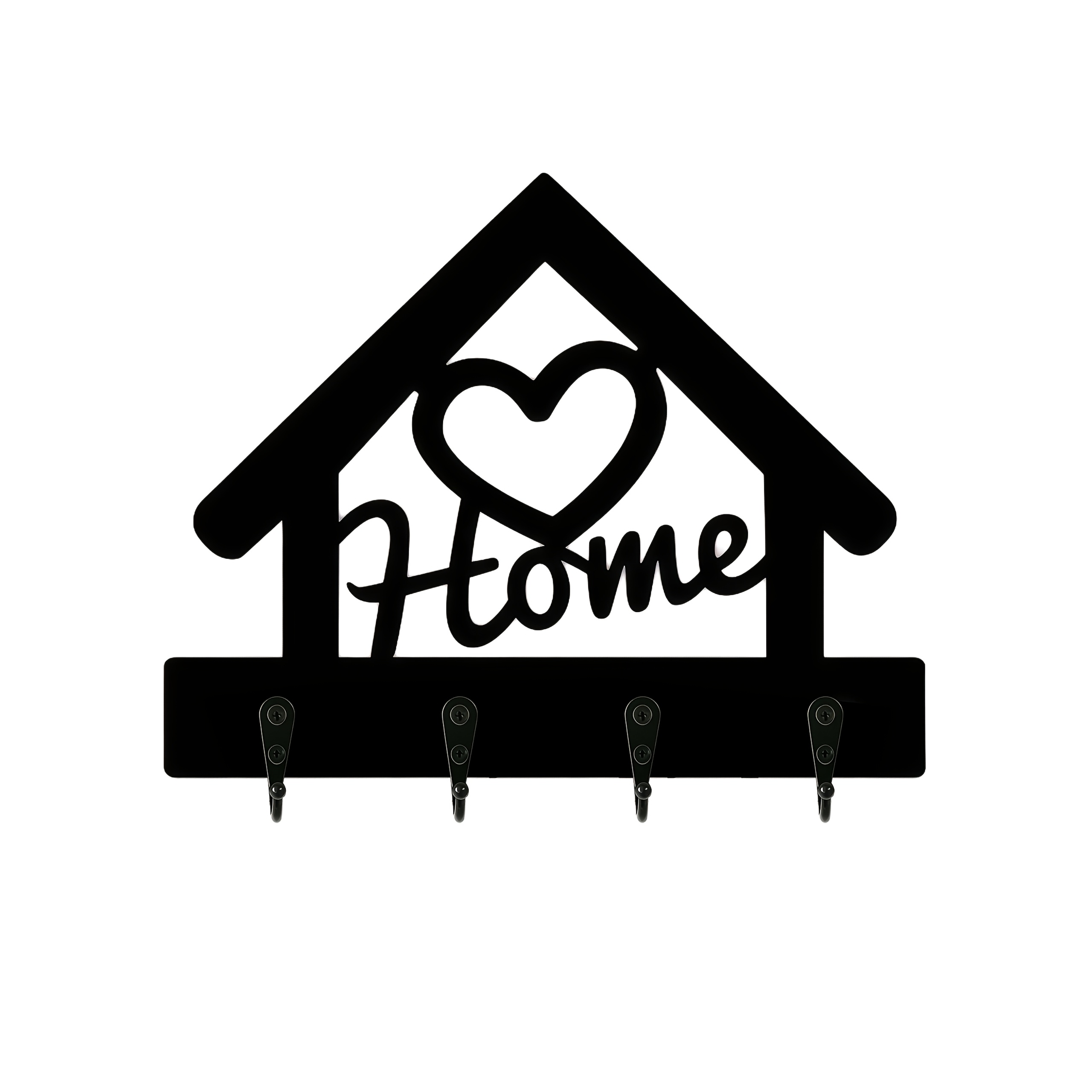 TEMU Gancio portachiavi multifunzionale da parete in legno 2D piatto, 1 pezzo, organizer per chiavi decorativo per la casa, scaffale portaoggetti per