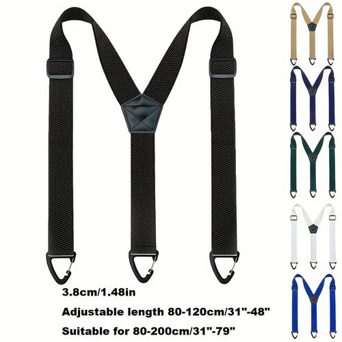 3 8cm wide mens elastic suspenders medium stretch woven sports style waist belt with elastic
