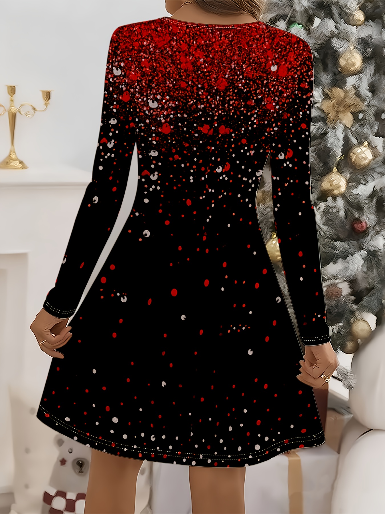 junior holiday dress Christmas Black And Red Dress Christmas Red And Black Plaid Toddler Knee Length handle:nessa-gown-olive