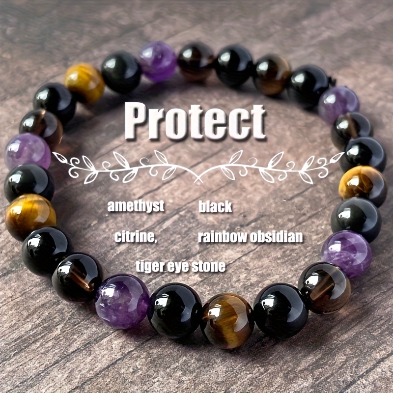 1pc Bohemian Natural Stone Bangle - Unique Beaded , Perfect Accessory For Men And Women, , Ideal Jewelry Gift For Any Occasion