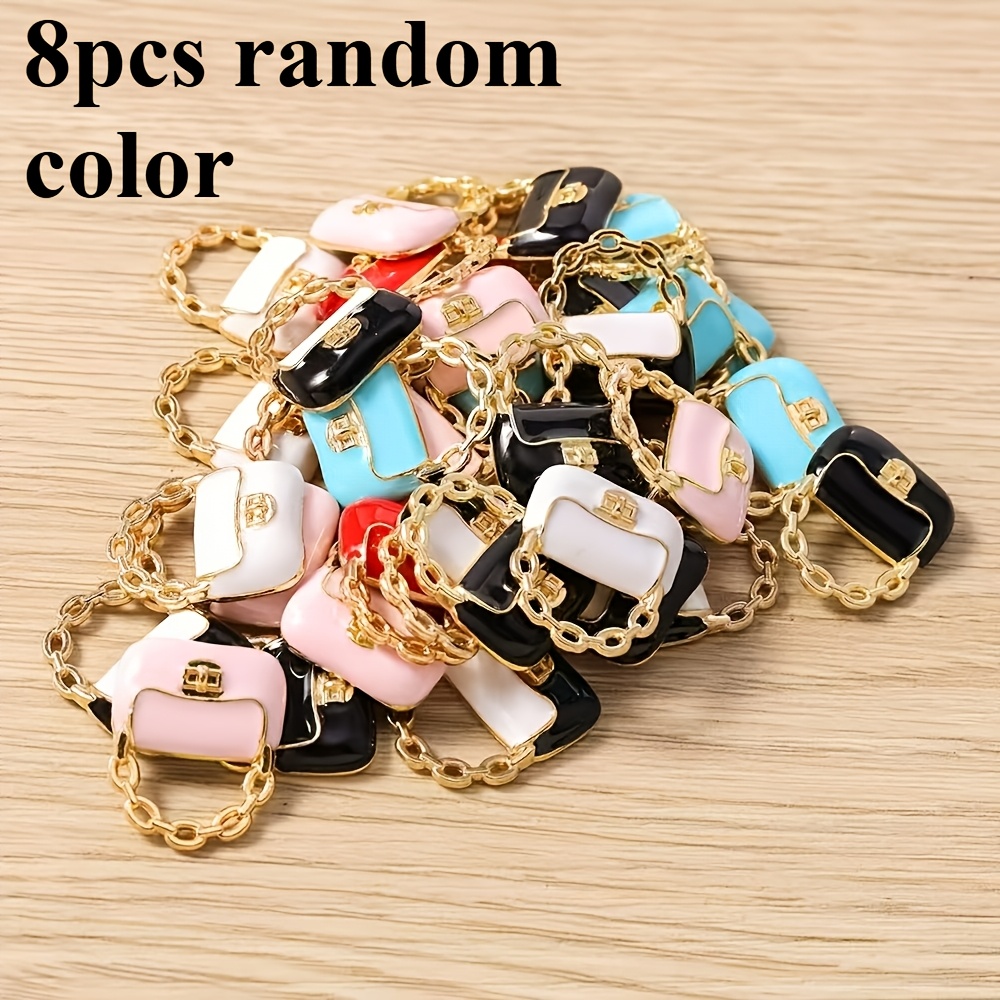 TEMU Ensemble de 8 mini modèles de sac à main, sac de décoration de maison de poupée, mini sac, sac de plateau, sac à chaîne, portefeuille, pendentif