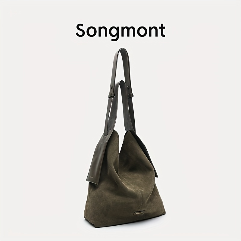 TEMU Vert, marron, sac cabas unisexe grand, sac cabas et sac pour mère, sac à main à bandoulière, sac pour tous , adapté pour et les loisirs shopping