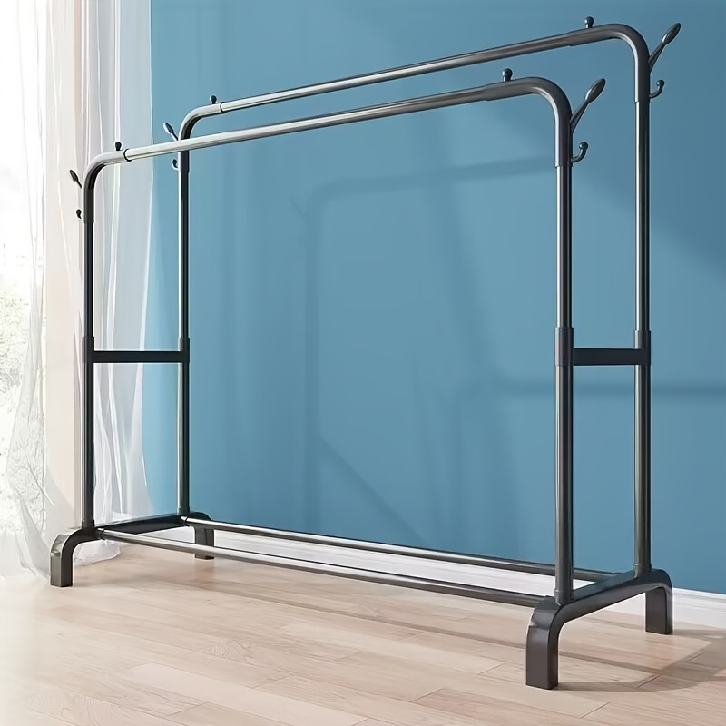 popular   stainless steel multi functional wardrobe clothes rack space saving design easy assembly with shelves and hooks portable clothing rack for balcony dorm bedroom Product details 23