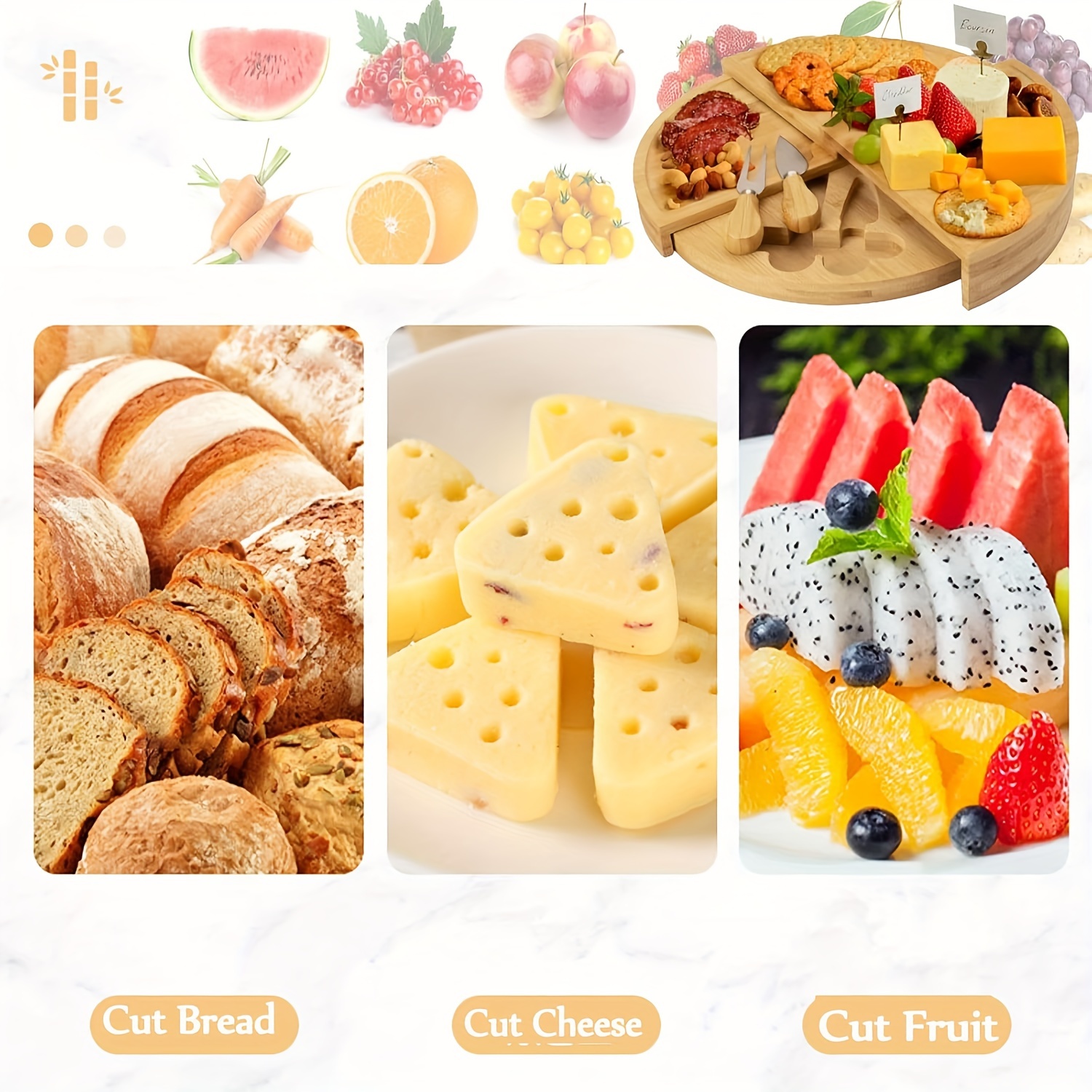 bamboo cheese board knife set ideal entertaining parties Temu