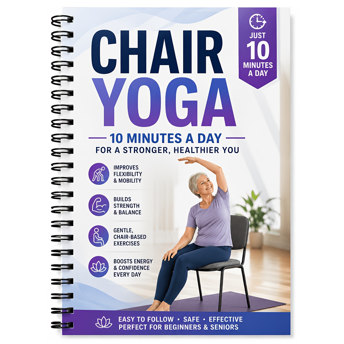 TEMU Chair Yoga Book For Seniors And Beginners, 10 Minute Daily Chair Exercises For Balance, Flexibility, Strength, Pain Relief & Healthy Aging
