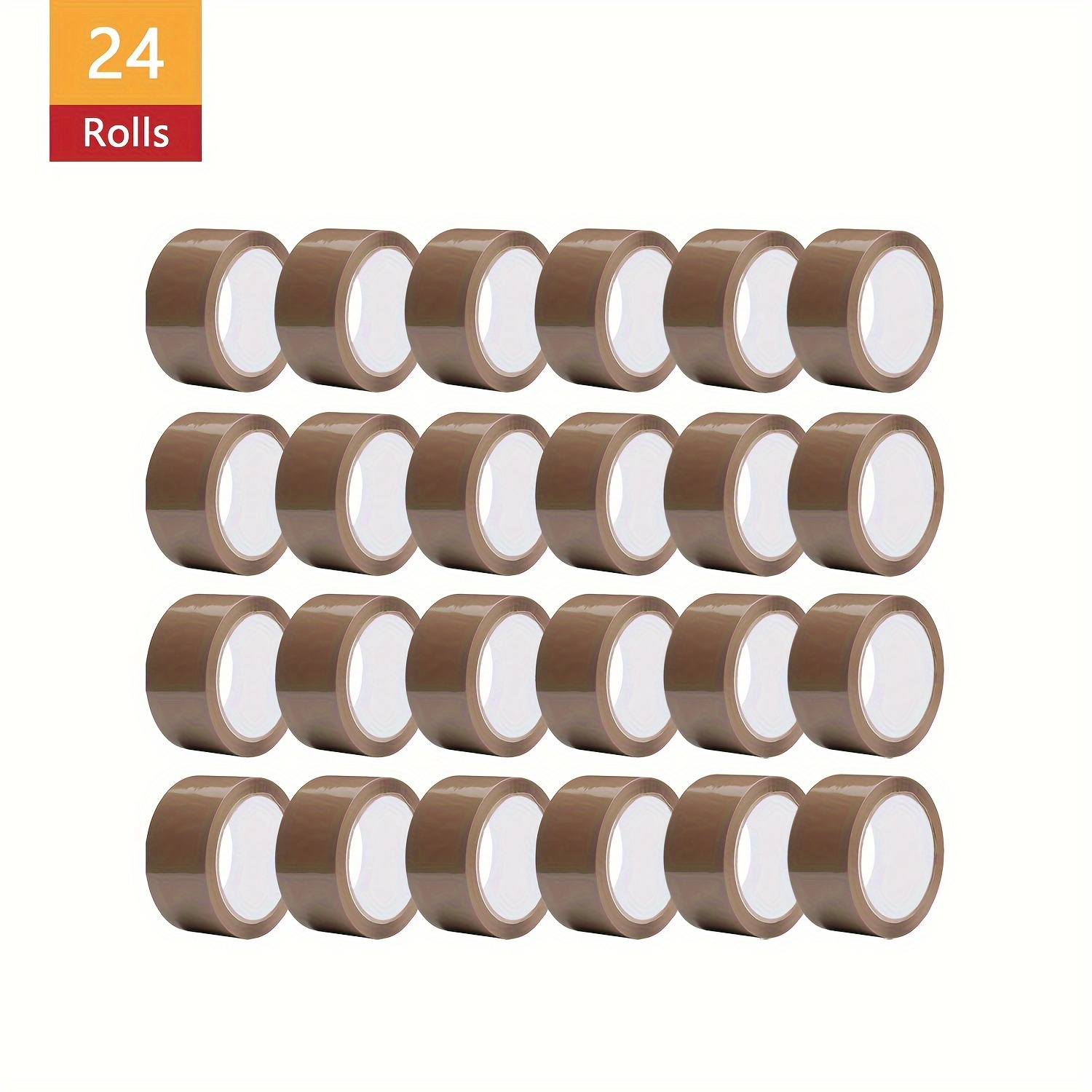 

24 Rolls In A Box Seamlessly Wrapped Items Brown Tape, 3 Inch X 110 Yard Heavy Duty Brown Packaging, Industrial Shipping Boxes Clear Packing Tape For Moving, Office, Home