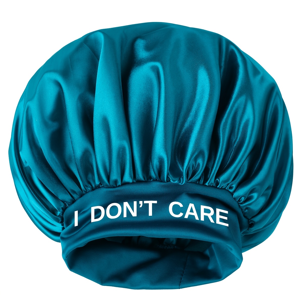 TEMU ''t Care' Print Satin Sleep Cap Featuring Design - A Suitable For Women And Men, Hair, Ideal For Straight And Curly Hair