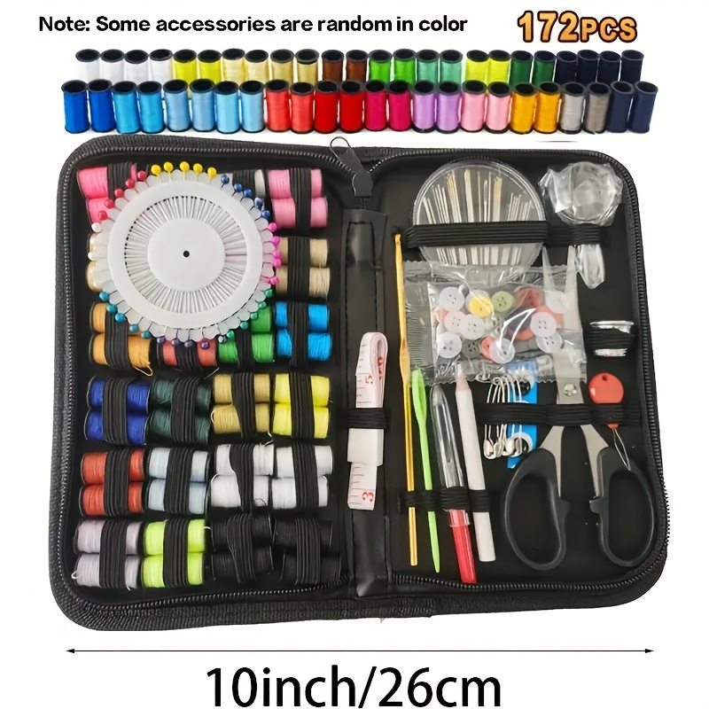 

128-piece Portable Sewing Kit With Storage Box - Multi-color Threads, Scissors, Needles & More - Ideal For Home, Travel, Beginners & Emergency Repairs