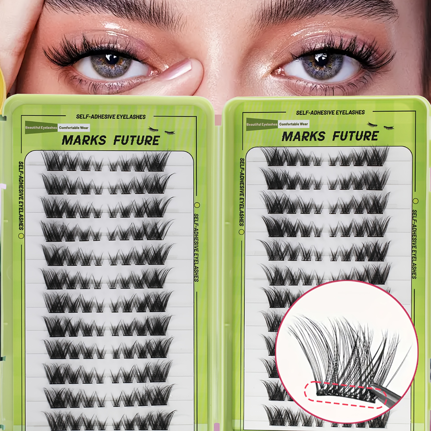 self   false eyelashes c   individual lashes cat eye fox eye comic eyelashes   cluster eyelashes natural 192 lashes 8 13mm super large capacity set at home suitable for beginners