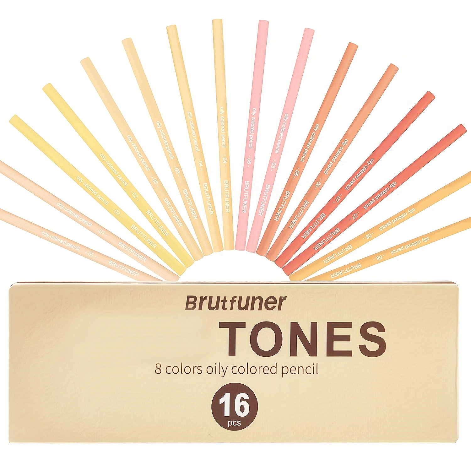 Image of Set Of 16 Colored Pencils Designed For Portrait Artists, Suitable For Drawing, Sketching, Adult Coloring, Shading, Layering, And Blending