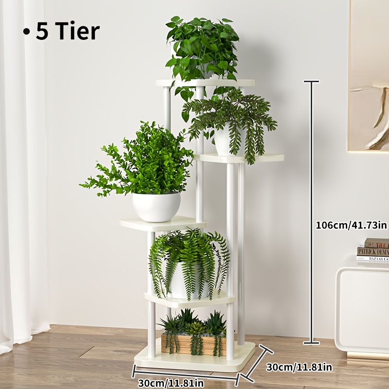 5 6 tier rustic   metal plant stand indoor outdoor multi pot display shelf for living room balcony garden versatile corner organizer with decorative flowers greenery indoor outdoor decor balcony organizer elegant decor piece sturdy construction balcony  