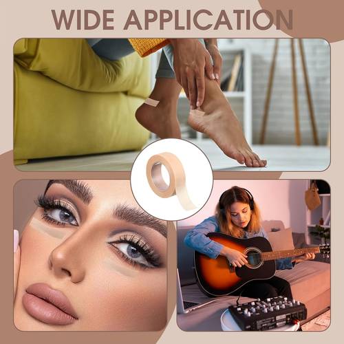 10pcs Double Eyelid Eyelash Grafting Tape, Breathable And Easy to Tear, Skin Patch, Nose Tape, Breathable (5pcs White 5pcs Beige)