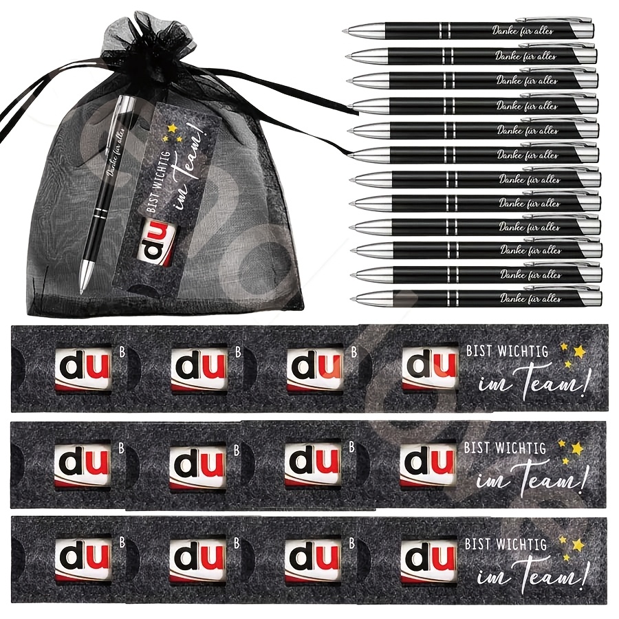 E-shop Geschenk für Sie/Ihn 12 Sets (36 Stück) Schwarze Party-Gastgeschenke - "Sie sind wichtig für das Team" Geschenkset -