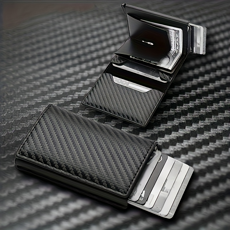 Men s Airtag Wallet, Zippered Coin Pouch, Multi-functional, Automatic  -up Metal Card Holder, RFID Shielding Anti-theft Design,   Plastic Style, [Suitable for All  ]