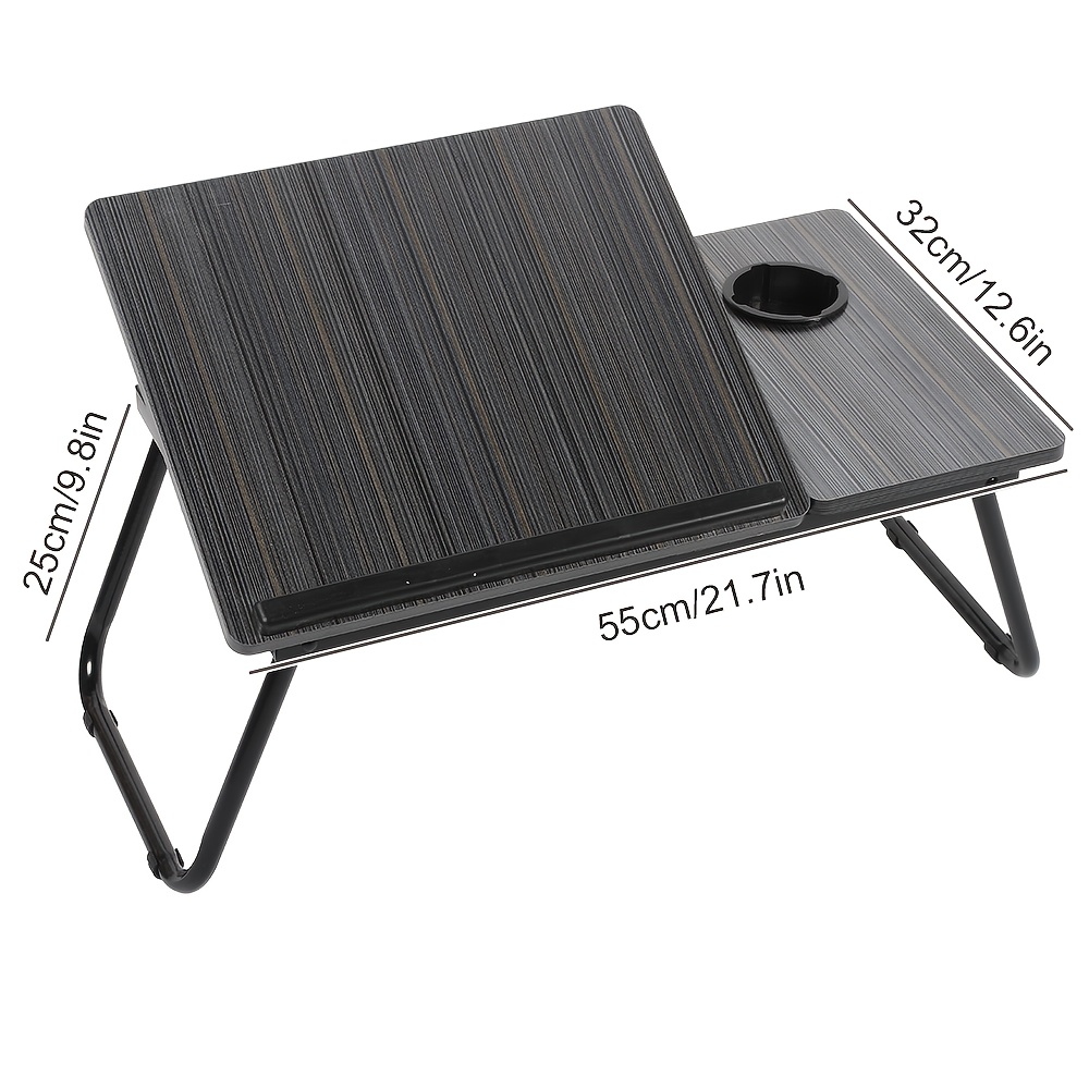 E-shop Faltbarer Laptop Tisch 55X32X25Cm Notebook Tisch Bett Tisch Faltbarer Notebook Laptop Bett Tablet Tisch zum Lesen oder mit Getränkehalter,