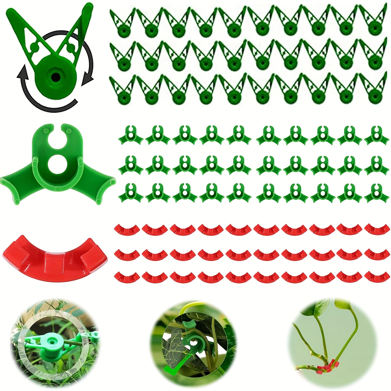 Image of 90pcs Of Plant Growth Bending Clips - Adjustable Guides For Directing Growth, Made From Durable Plastic For Gardening And Lawn Maintenance