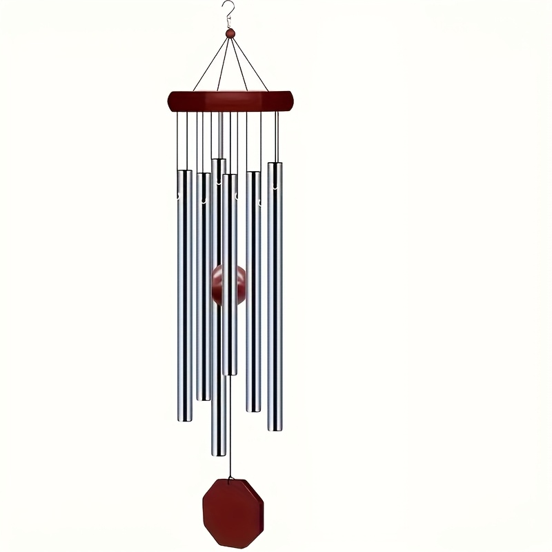 1 Campanilla de Viento Memorial para Exteriores, Sonido Profundo y Fuerte, Campanillas de Viento Simpáticas, Equipadas con 6 Tubos de Afinación, Campanillas de Viento Elegantes, Adecuadas para Jardines, Terrazas, Balcones y Familias