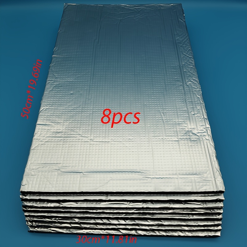 TEMU 8pcs Car Engine Hood Soundproof And Heat Insulation Pads - With Adhesive Backing, 10mm Thick, Suitable For Universal Vehicles, Automotive And