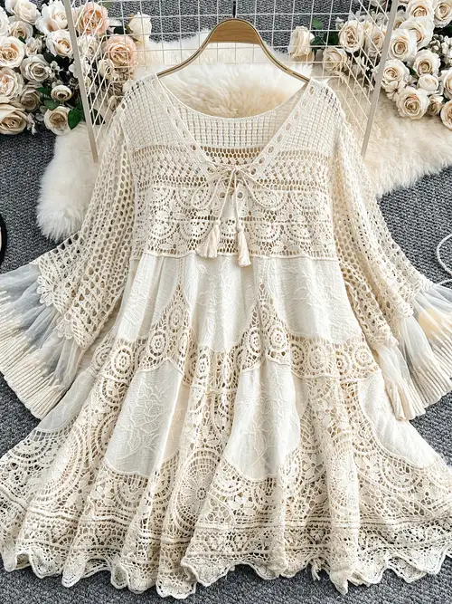 vintage boho dress plus size Vintage 90s Boho Earth Tone Floral Babydoll Dress