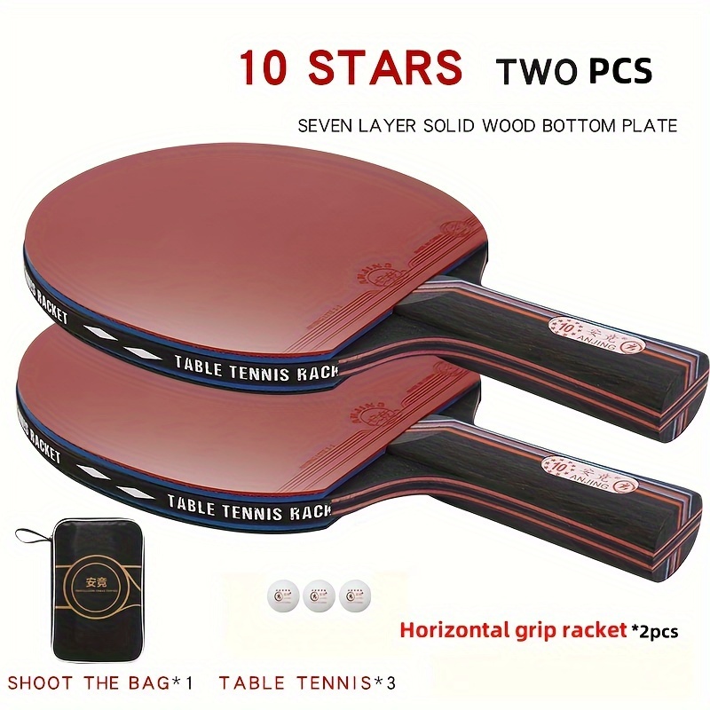 

Carbon Rubber Table Tennis Rackets - , Adult Use, , Single Pack, Includes 3 Balls