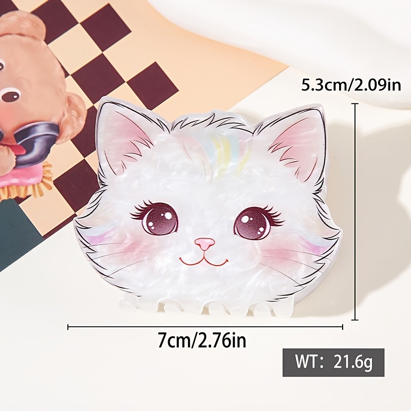 TEMU 1pc Multiple Styles Hair Claw Clip, Vivid Cartoon Panda Kitten Puppy Bunny Decorative Hair Grips, Fashion Women Hair Barrettes For Back , Daily