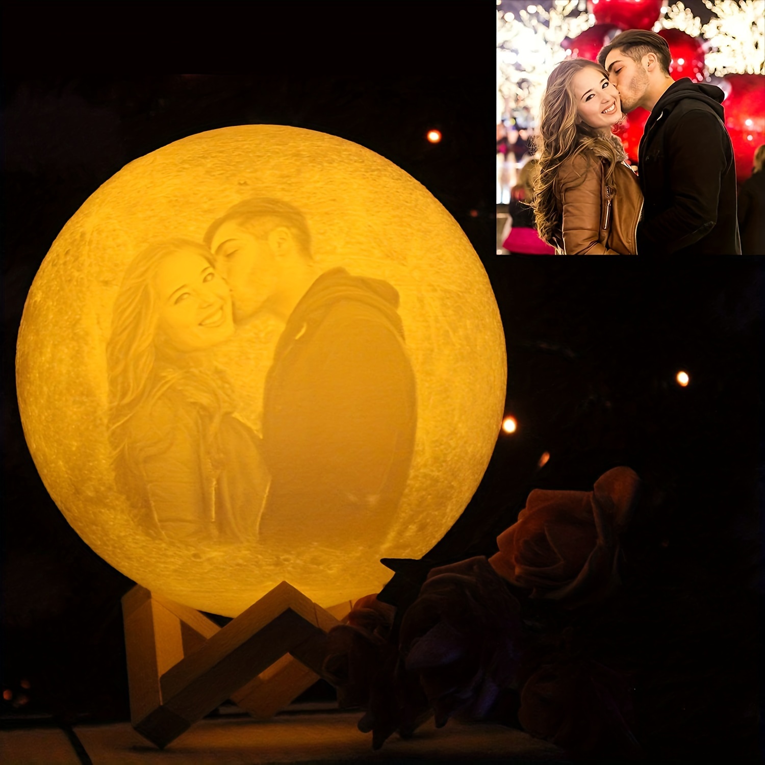 Custom 3d Photo Moon Lamp Personalized Photo Light Modern - Temu