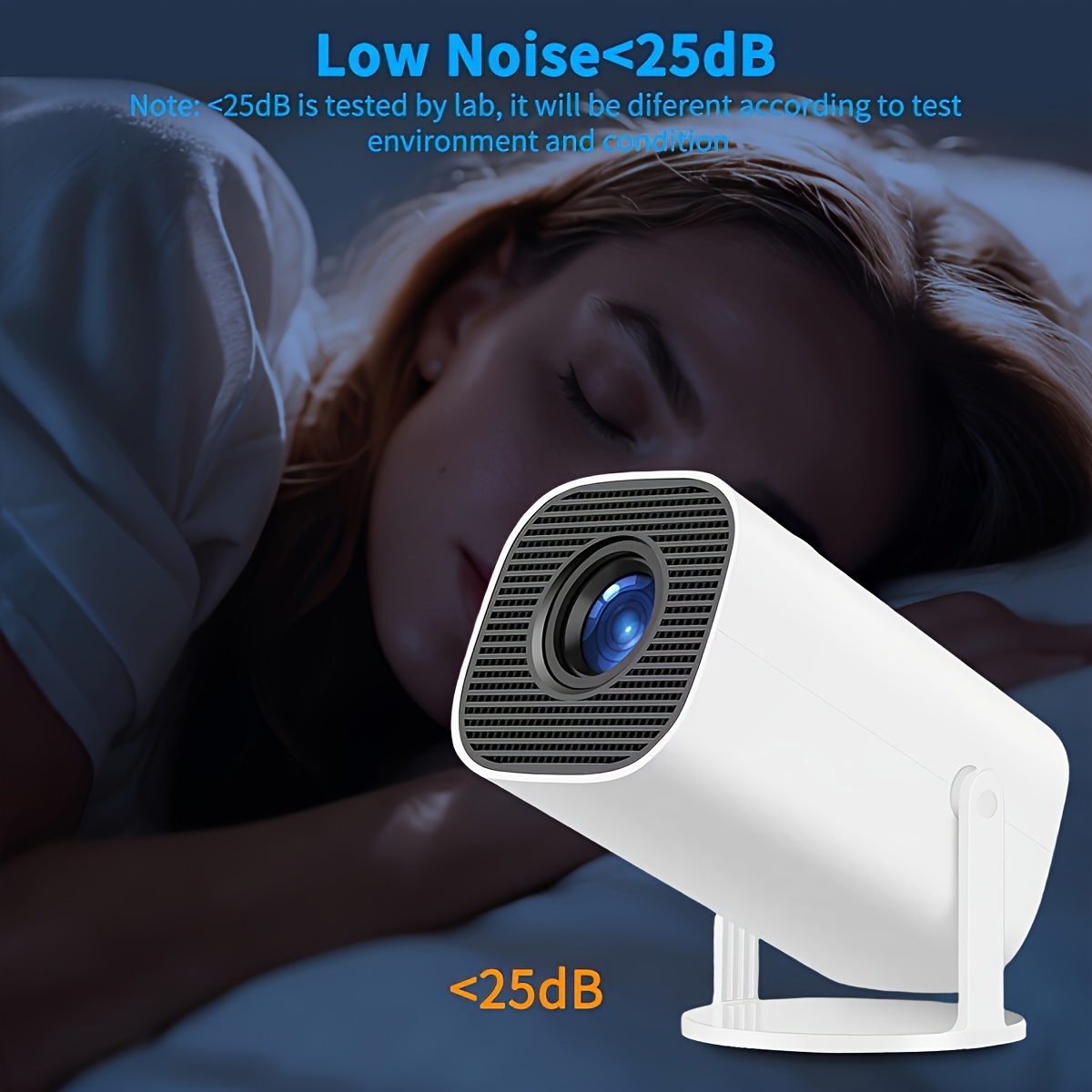 Projecteur intelligent sans fil | Prend en charge le décodage 4K, résolution locale 1280*720p, Android 11, angle de projection 180°, idéal pour le cinéma maison, les films sur le mur, la visualisation par téléphone ou la télévision