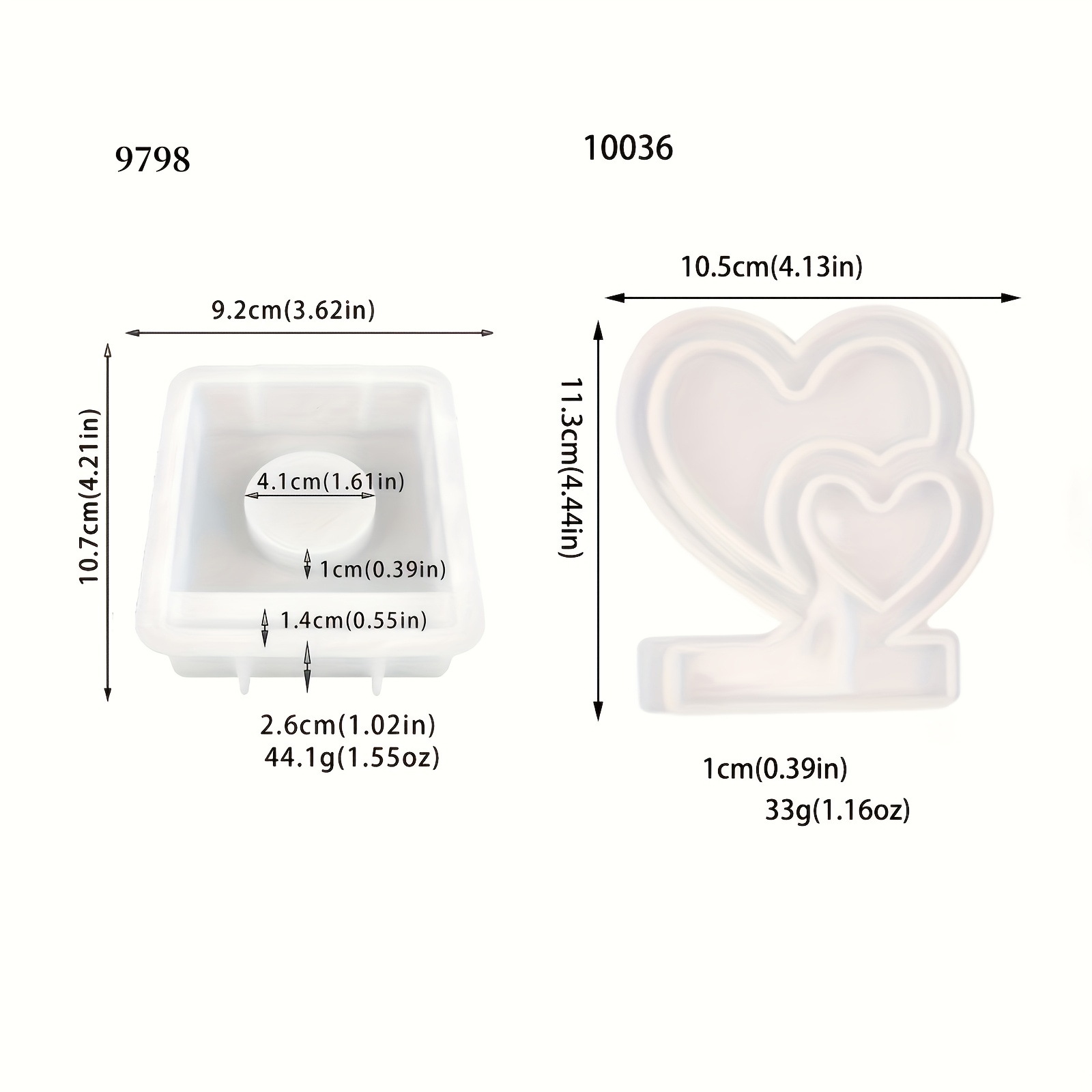1set Heart Shaped Candlestick Holder Silicone Mold Handmade Candle Holder Plaster Ornaments Cement Epoxy Resin Silicone Molds