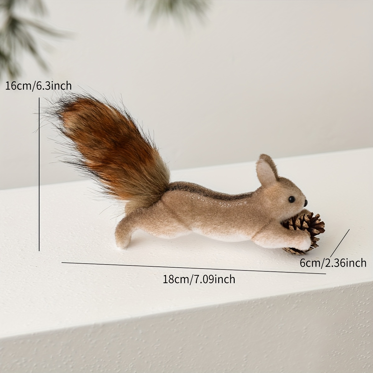 TEMU 1pc, Christmas Ornament, Cute Realistic Squirrel Decoration, Suitable For Christmas Tree Decor, Holiday Party Setup, Yard Display, Storefront