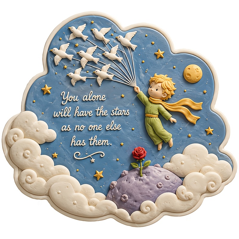 TEMU 2d Flat Le Fridge Magnet 3.15" The Little Prince Quote Printed Refrigerator Magnet, Magnetic Decor For Kitchen, Office, Locker, Whiteboard,