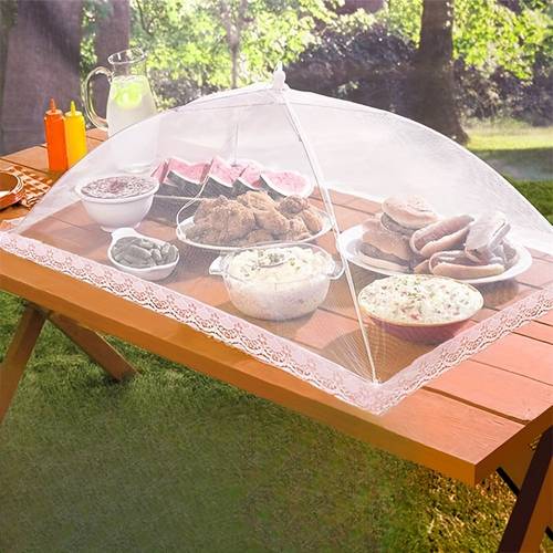 mesh food cover outdoor screen for camping picnic reusable tent against flies and insects