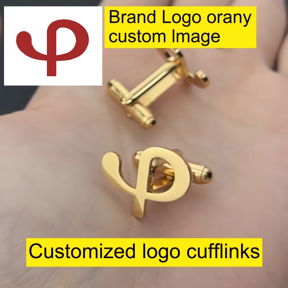 TEMU Custom Brand Logo Cufflinks, Personalized Stainless Steel Pattern Cufflinks, Minimalist Hollow Sign Cufflinks, Note Cufflinks, A Gift For Him,