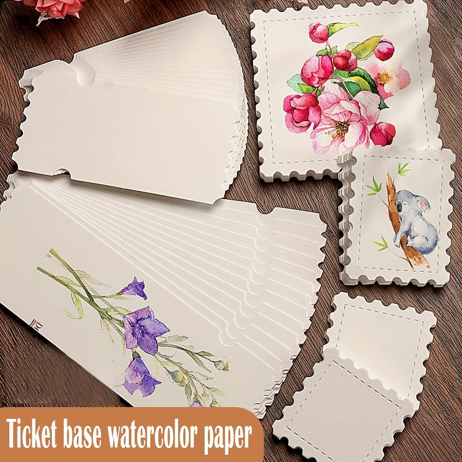 

300g Watercolor , 25 Sheets , Serrated , Blank Diy -painted Cards & Bookmarks Set For Artists And