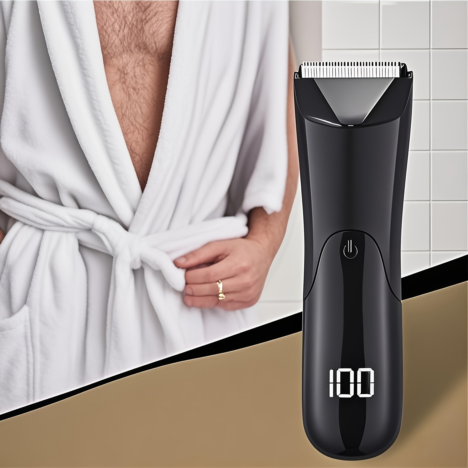 Professioneller Körperhaartrimmer mit 2 Aufsätzen, Keramik-LCD-Display, geeignet für den Intimbereich und den ganzen Körper. Elektrischer Haarschneider mit austauschbaren Keramikaufsätzen für die Haarpflege. Ideales Geschenk. Produktdetails: 6