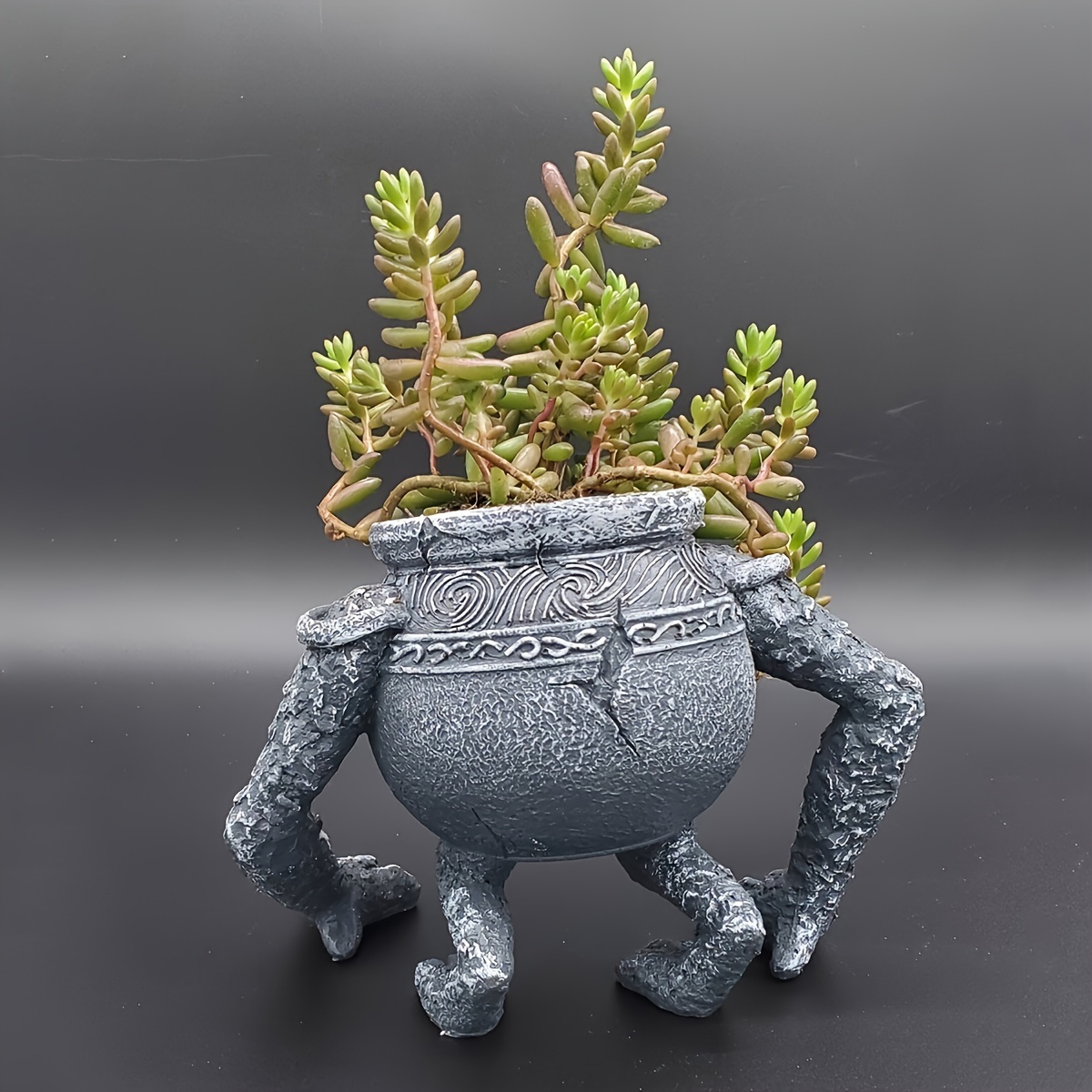 

1pc, Vintage Style Elden Ring Resin Planter, Fantasy Creature Alexandrian Pot Home Decor, Kids Gift, Collectible Flower Pot Ornament (7.67in X 5.31in)