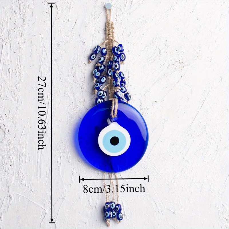 TEMU Bohemian Evil Hanging - Greek Nazar Boncuk Good Luck Glass Wall Decor Suitable For Protection Amulet, Decorative Glass Ornament