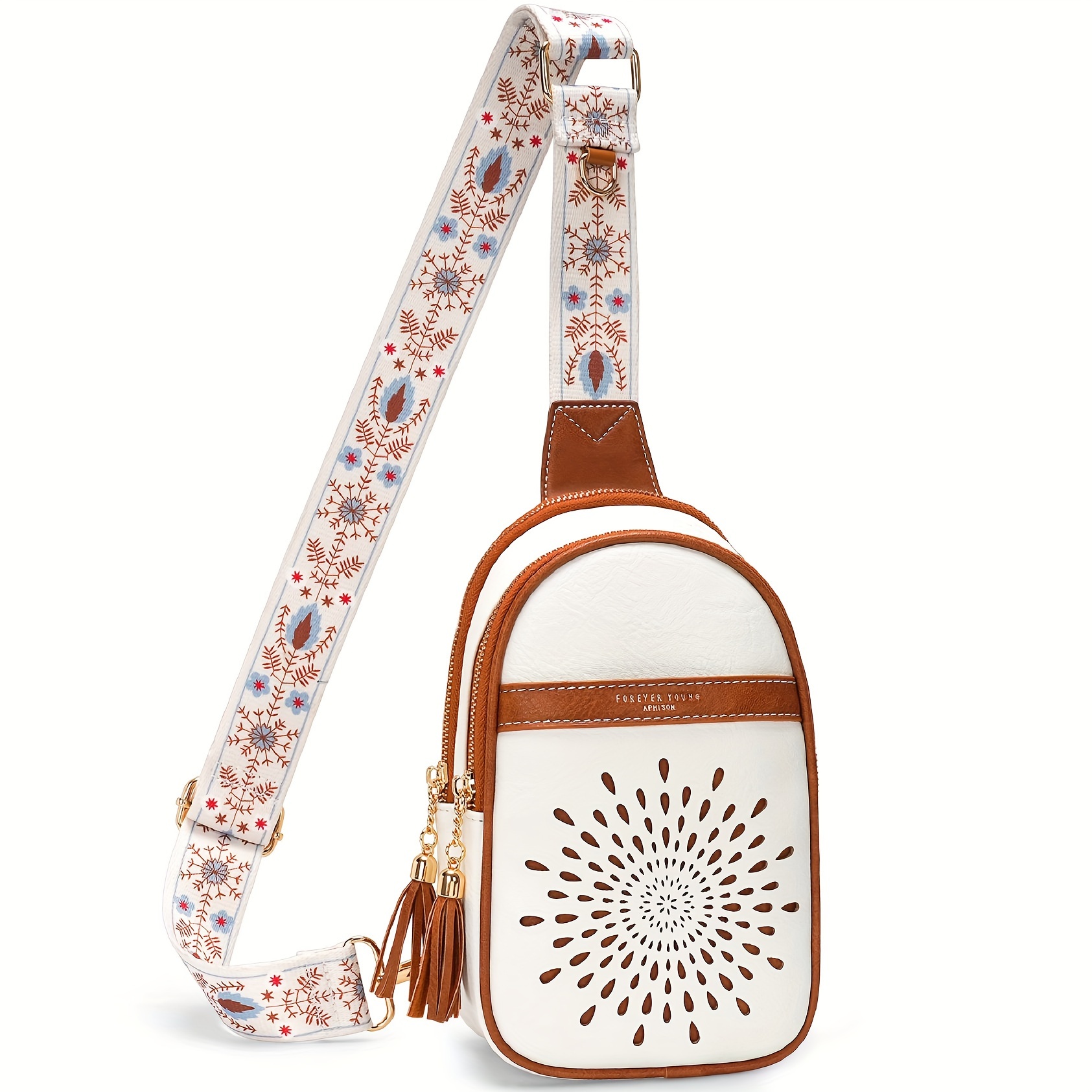 

Women's Sunflower Design Crossbody Sling Bag With Adjustable Strap, Small Shoulder Purse, Sports Style Chest Bag, Ideal For Hiking And Travel, Phone & Essentials Storage