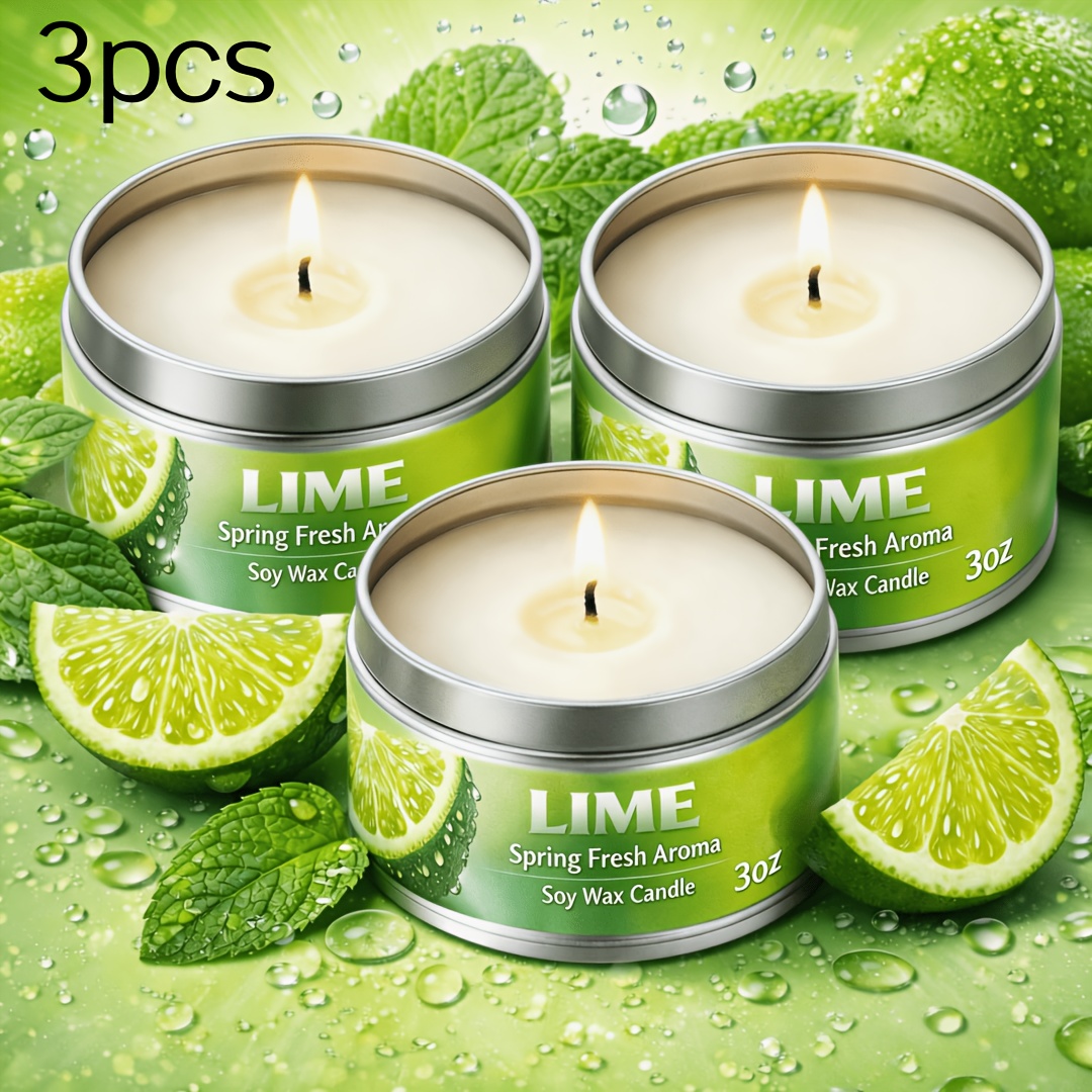 Walleaf Scented Candle 3oz, Soy Wax Citrus In Silver Tin, Bright Fragrance For Outdoor Patio, Deck, Camping, Travel & Relaxing Evenings